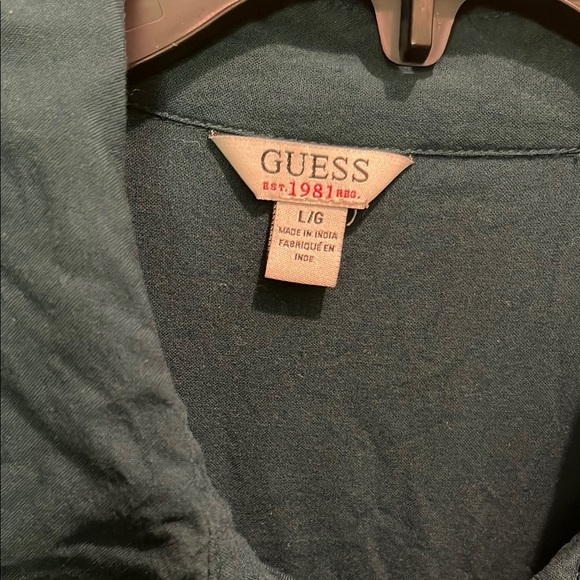 Guess Relaxed Green Long Sleeve Button Down - Picture 2 of 7